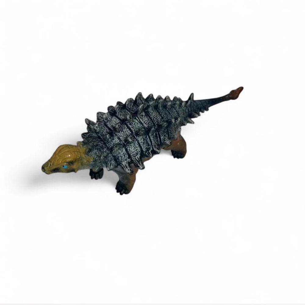 Vintage 2000 Euoplocephalus Gray Orange Dinosaur Plastic Figure Toy